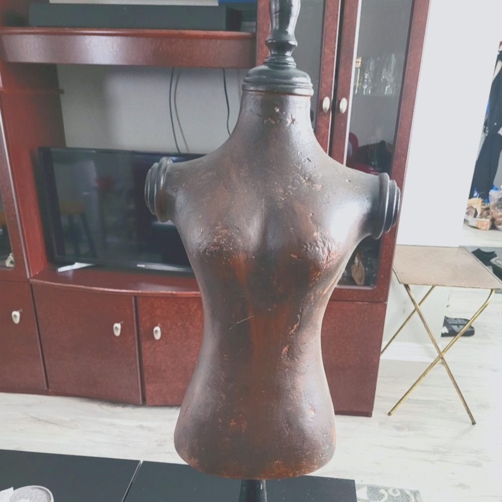 Vintage Brown Mannequin Bust